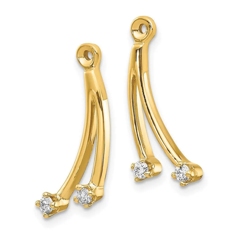 14k 2 Stone Dangle Diamond Earring Jacket