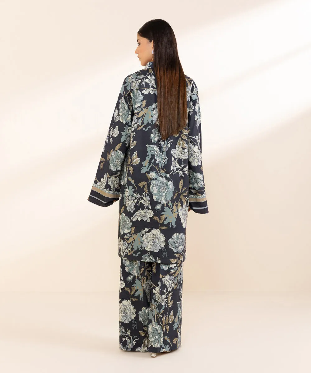 2 Piece - Printed Linen Suit