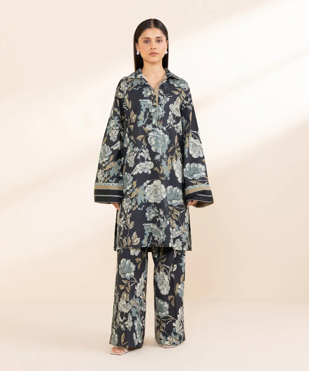 2 Piece - Printed Linen Suit