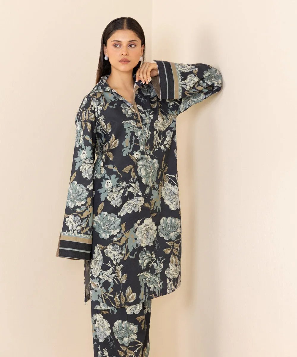 2 Piece - Printed Linen Suit