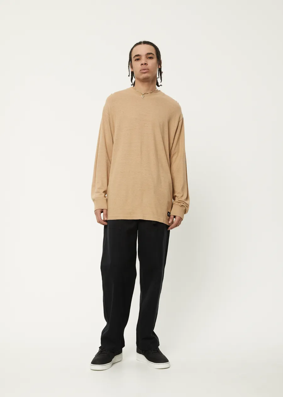 Afends - Essential Long Sleeve Tee in Tan