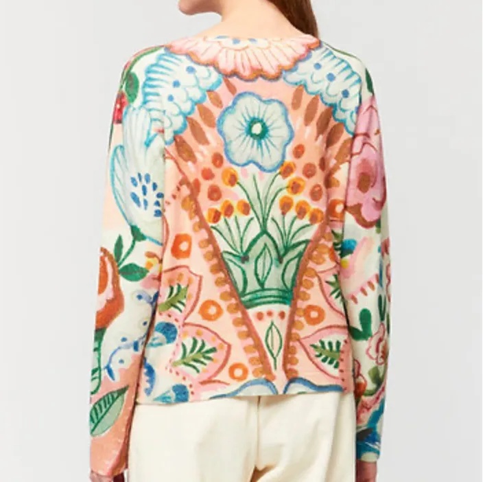 Aldo Martins Albert Cashmere Blend Floral Print Cardigan