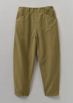 Alix Cotton Check Trousers | Golden Olive