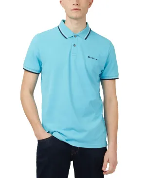 Ben Sherman Men's Short Sleeve Polo Shirt with Signature Hem