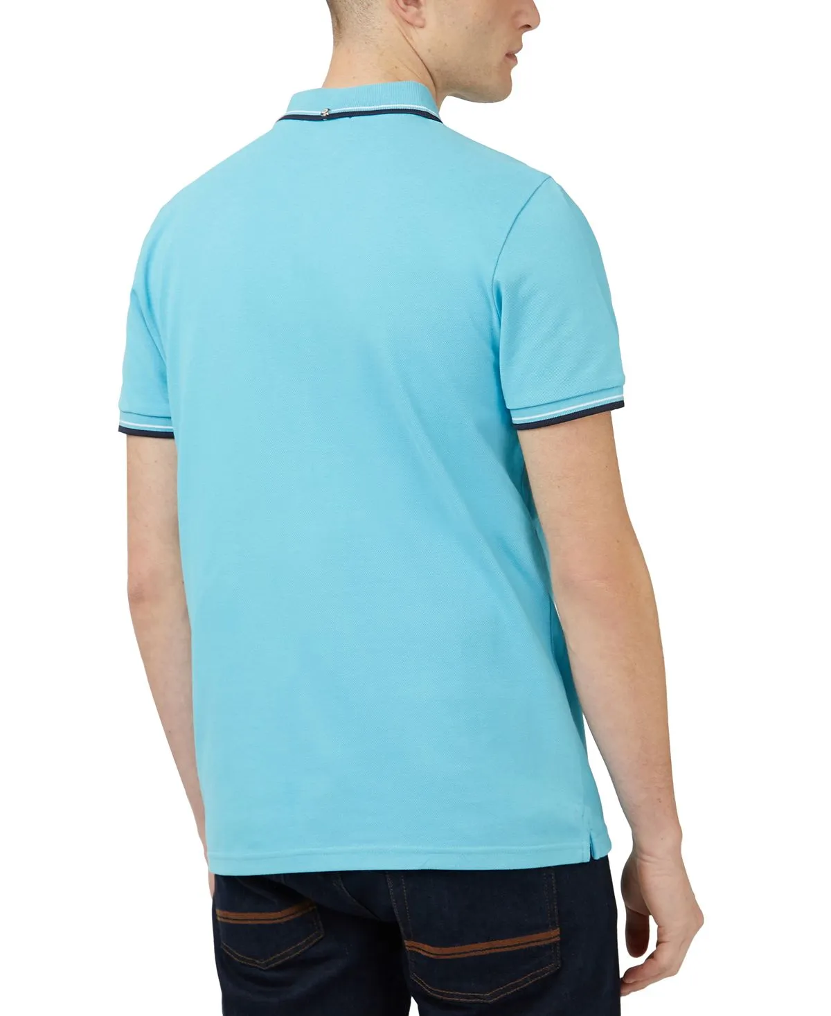 Ben Sherman Men's Short Sleeve Polo Shirt with Signature Hem