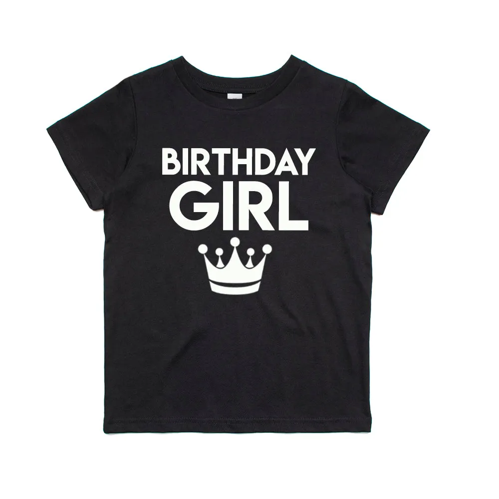 Birthday Girl Crown & Sister Matching Black T-Shirts (MRK X)