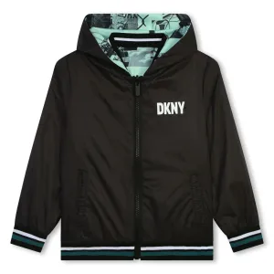 Boys Black Reversible Zip Up Jacket