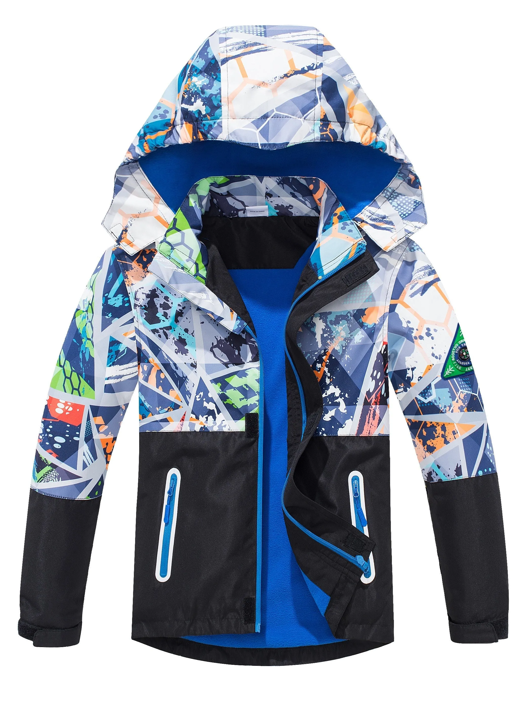 Boys' Starsky Rain Jacket - Waterproof & Fleece-Lined