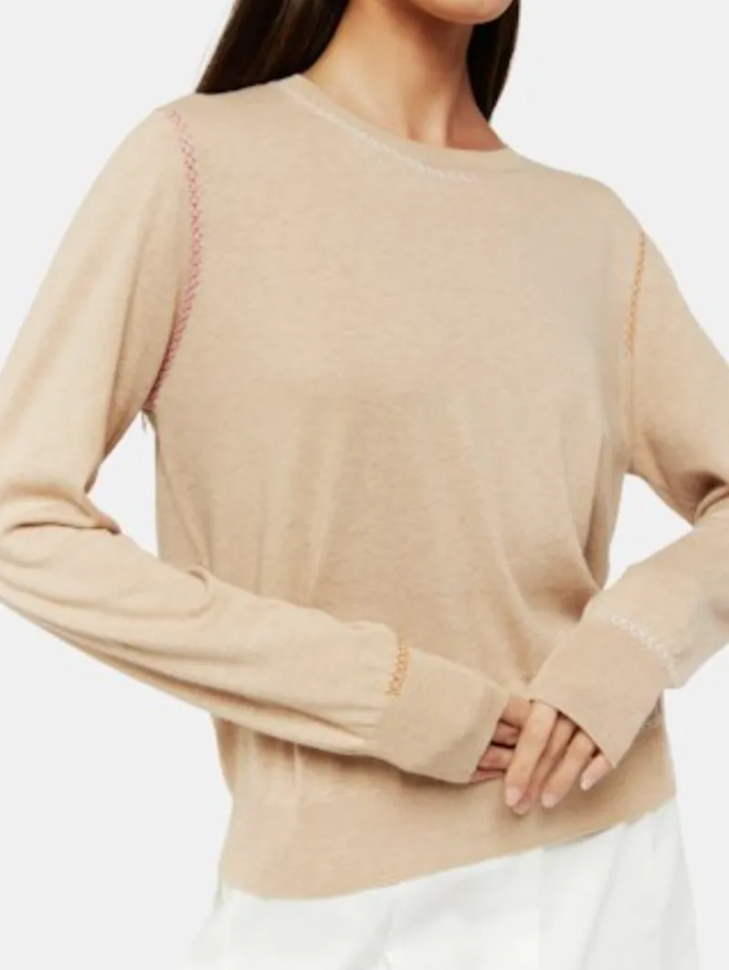 Brodie Winnie Crew Neck Sweater Soft Camel