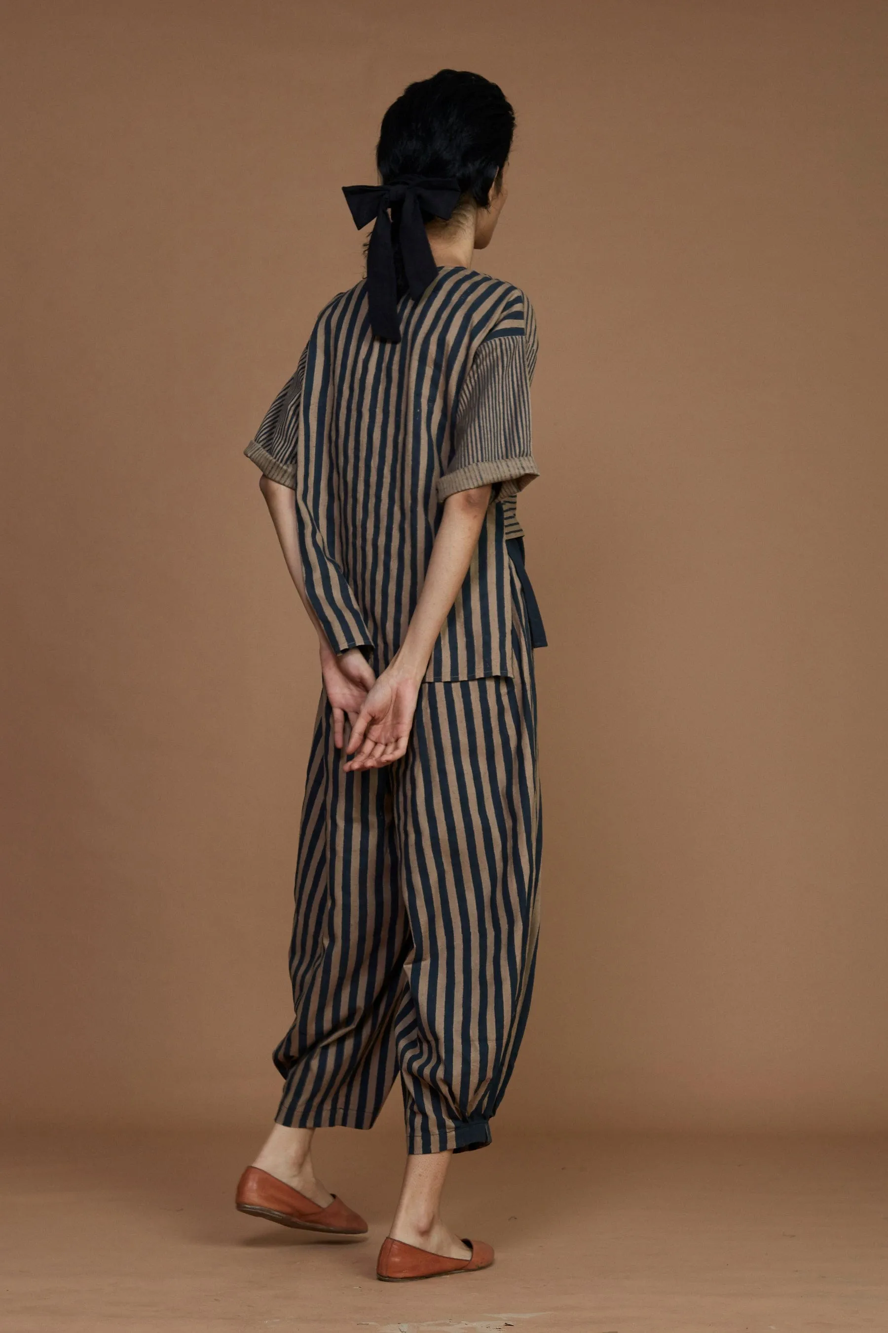 Brown with Charcoal Striped CB Ekin Co-Ord Set (Ready to Ship)