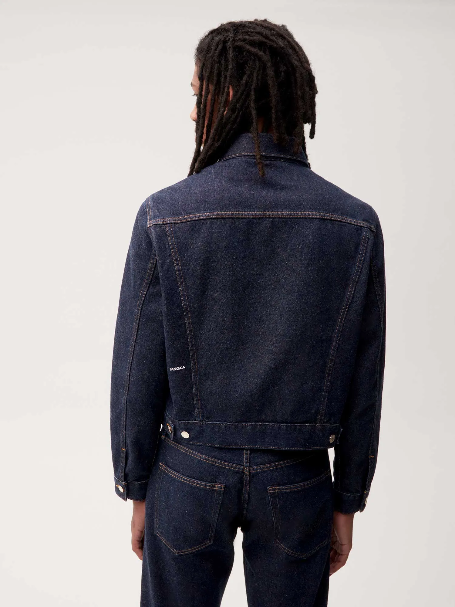 Cropped Hemp Denim Jacket—rinse wash