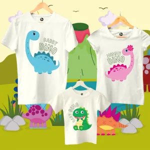 Daddy Mommy & Baby Dino Matching Family T-Shirts