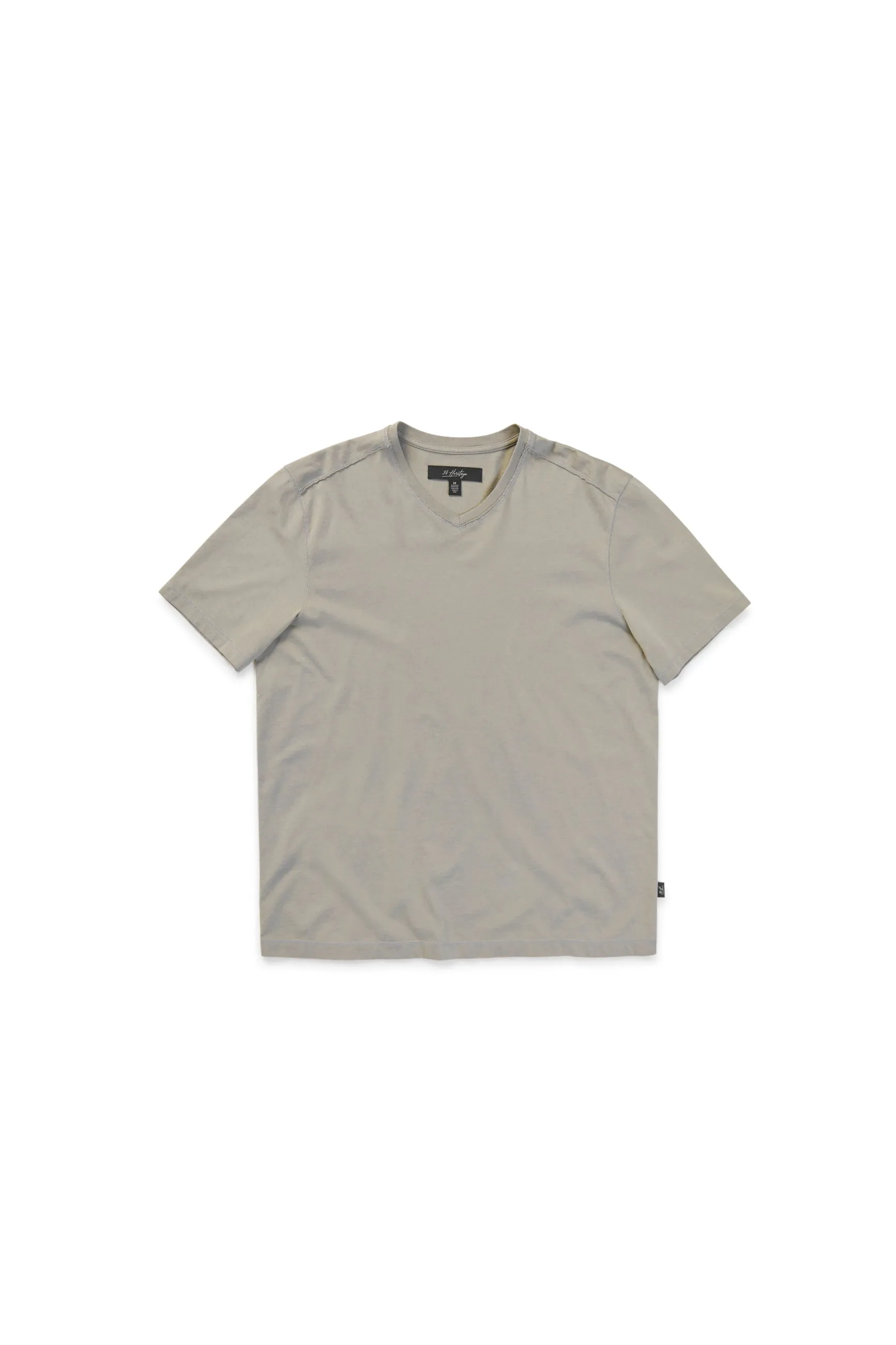 Deconstructed V-Neck T-Shirt in White Dove