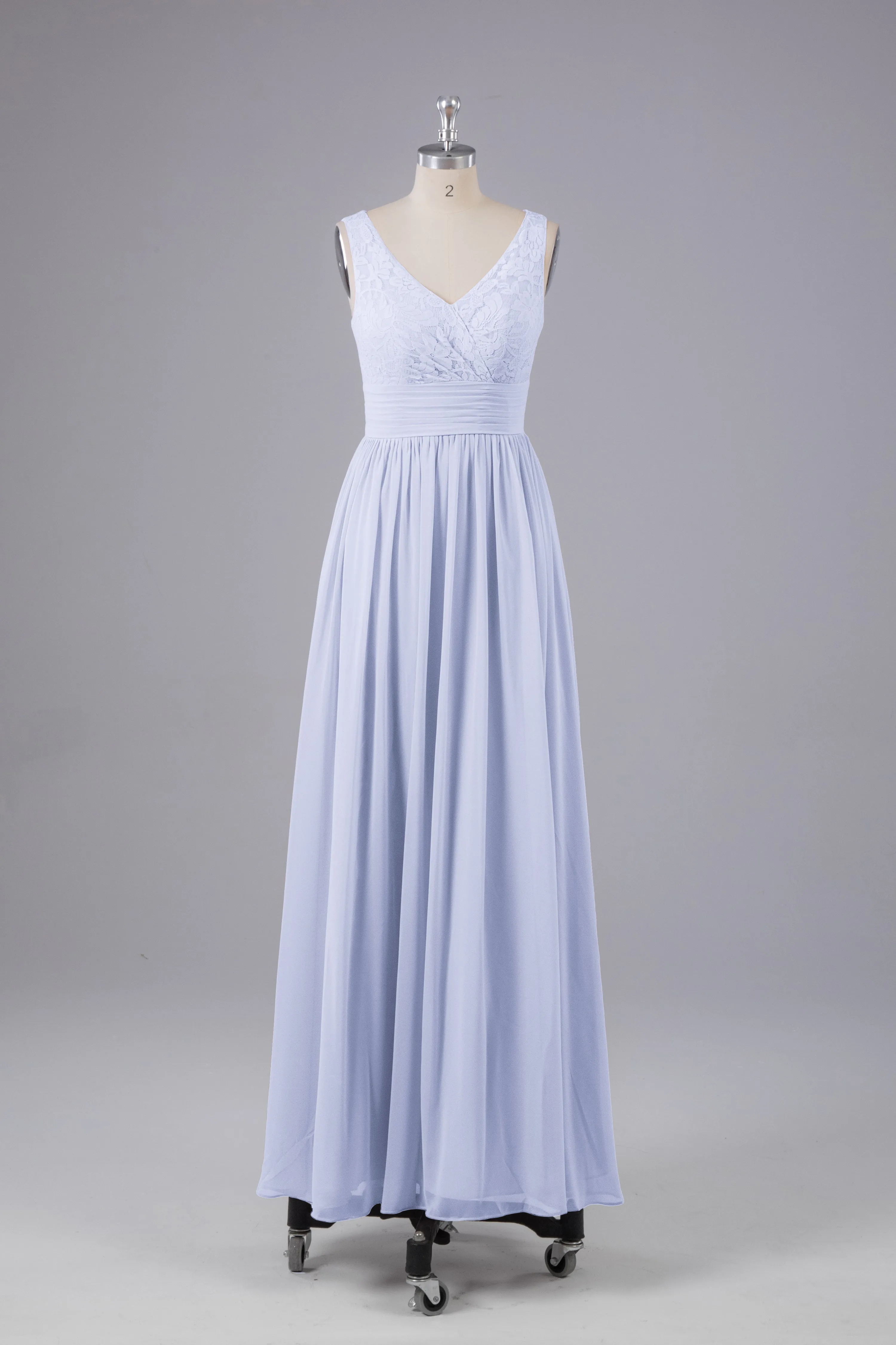 Elegant A-line V Neck Straps Chiffon Bridesmaid Dresses