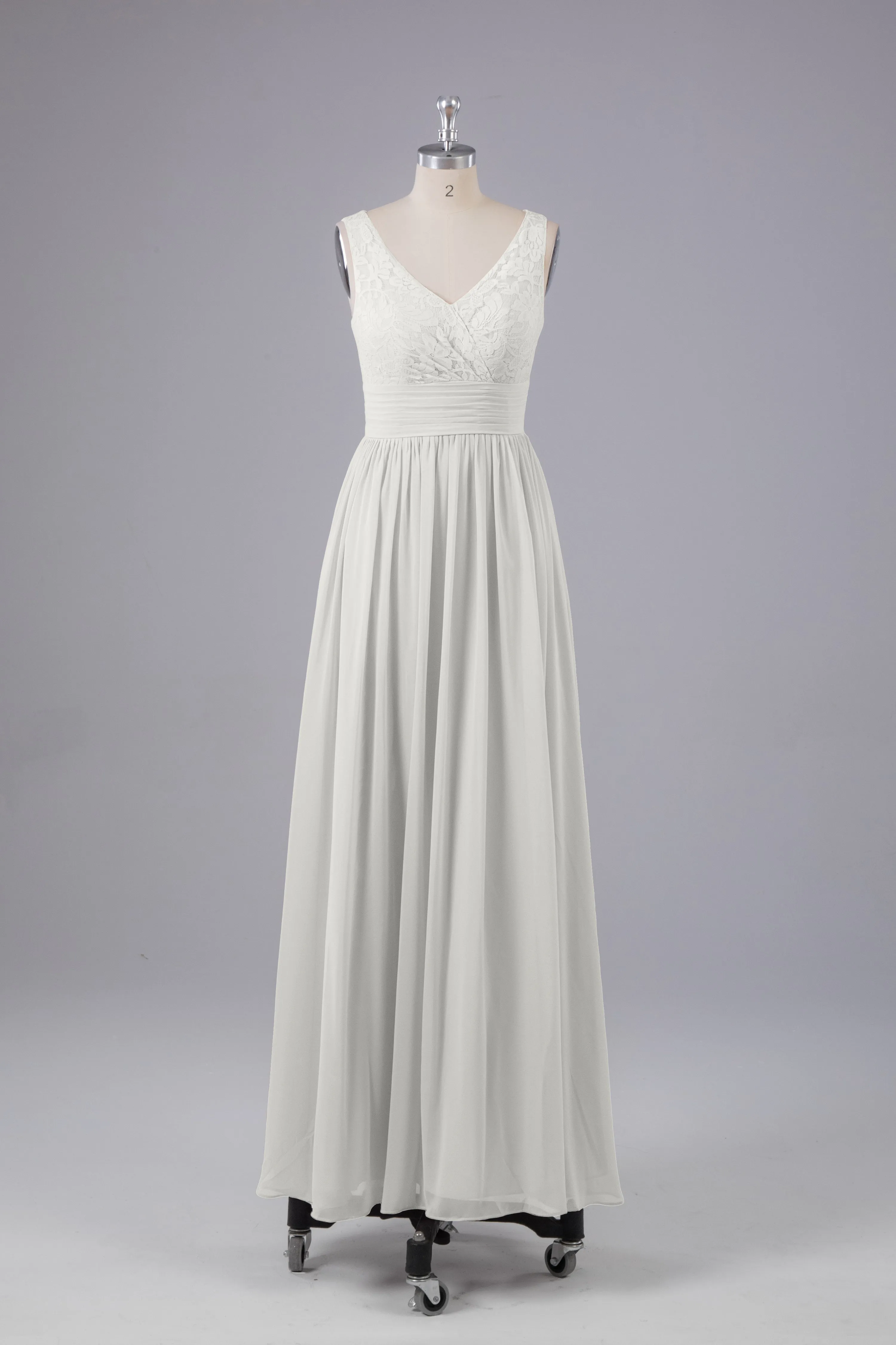 Elegant A-line V Neck Straps Chiffon Bridesmaid Dresses