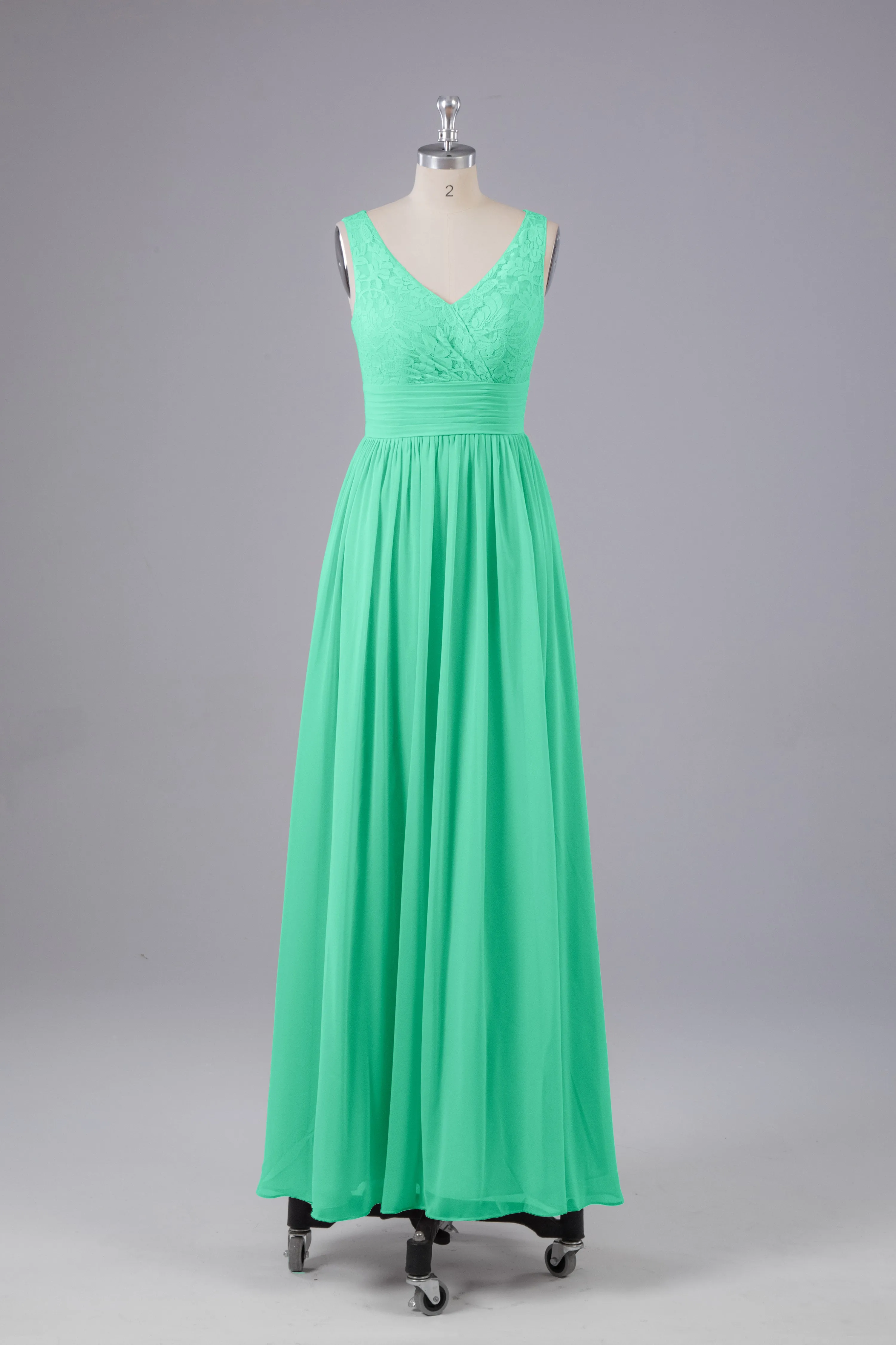 Elegant A-line V Neck Straps Chiffon Bridesmaid Dresses