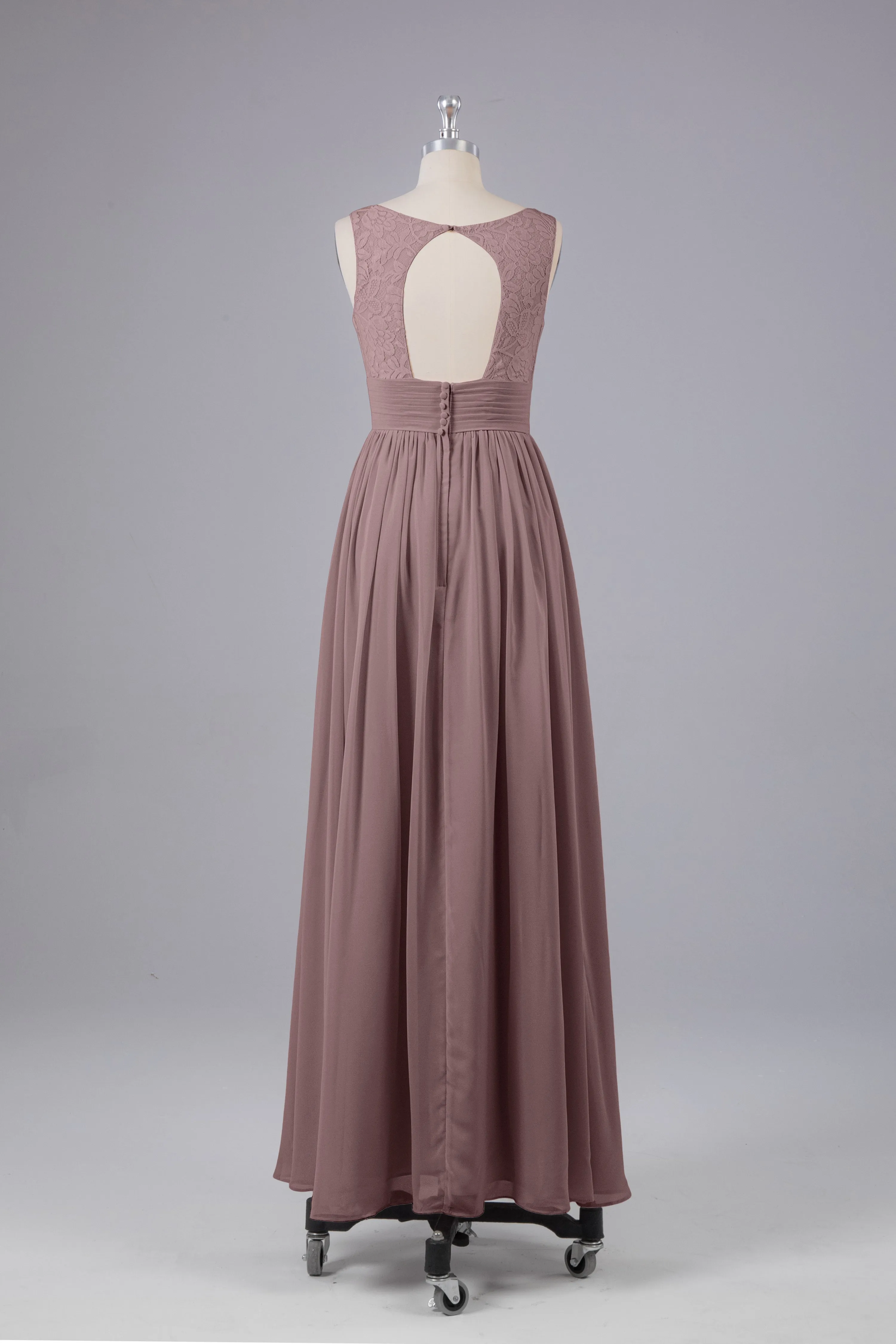 Elegant A-line V Neck Straps Chiffon Bridesmaid Dresses