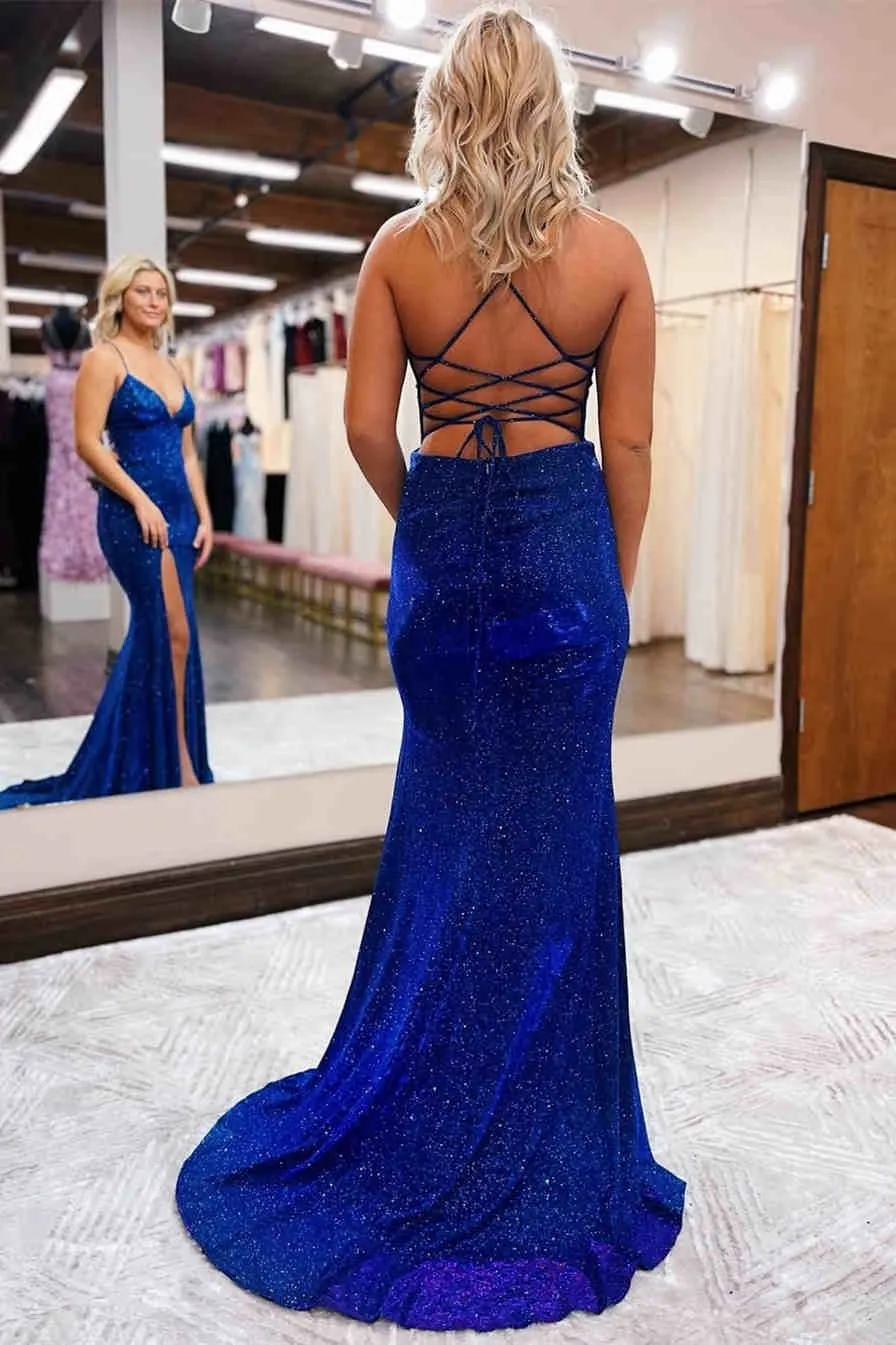 Elegant Royal Blue Mermaid Long Party Dress ASSD013