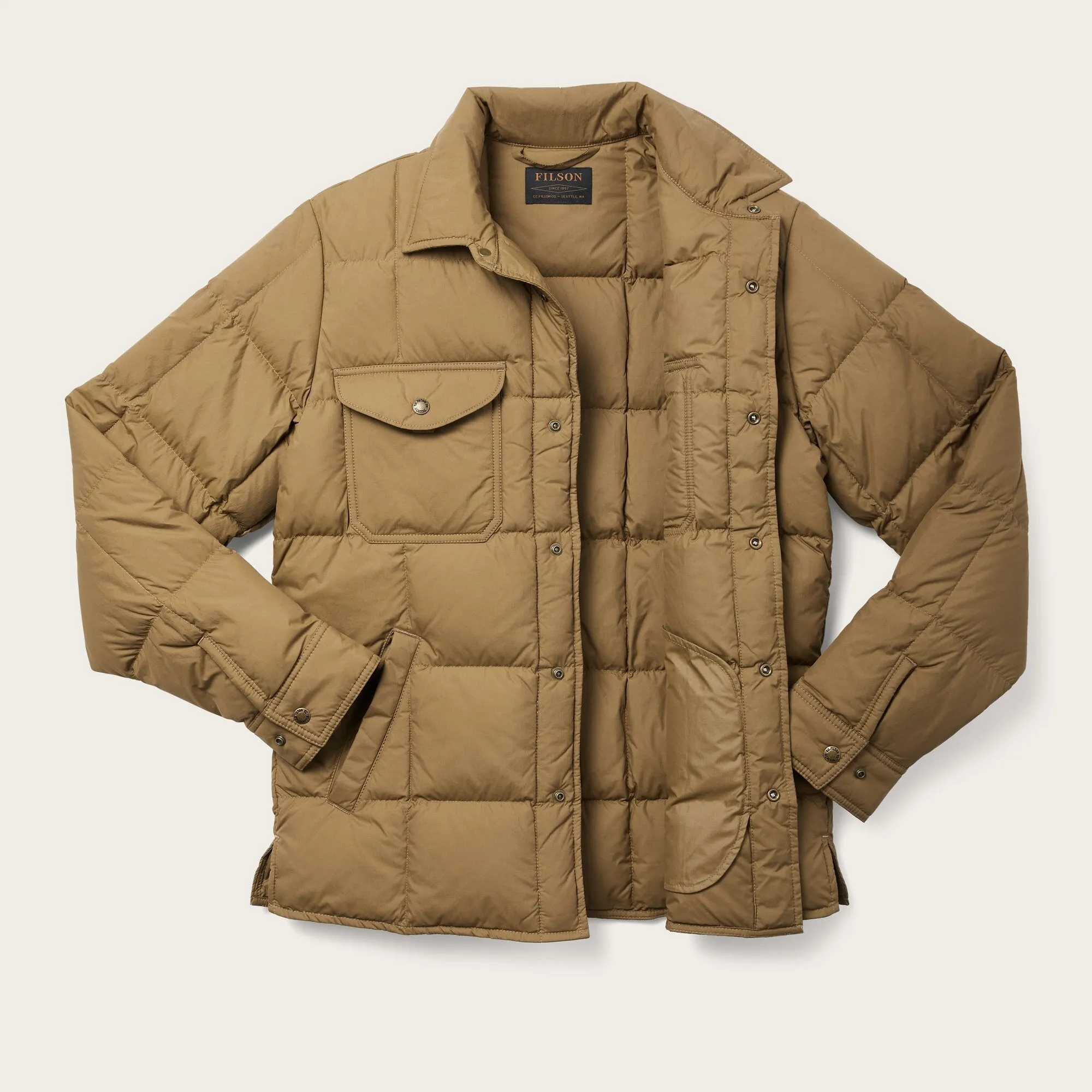 Filson Lightweight Down Jac/Shirt - Dark Tan