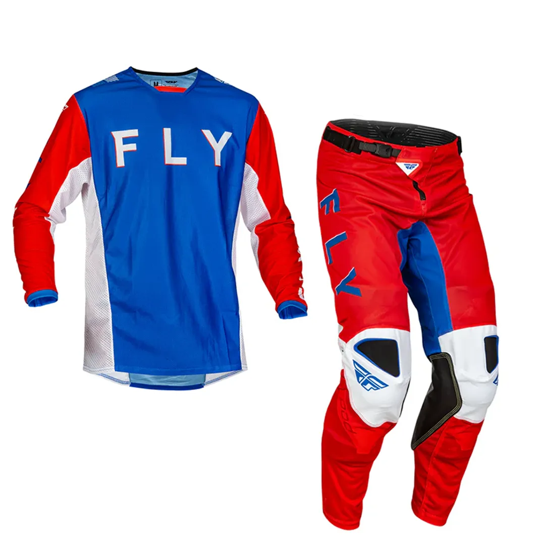 Fly Kinetic Mesh Red White Blue Kit Combo