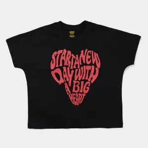 Girls Cotton Jersey T-Shirt H/S Stard A New Day-Jet Black