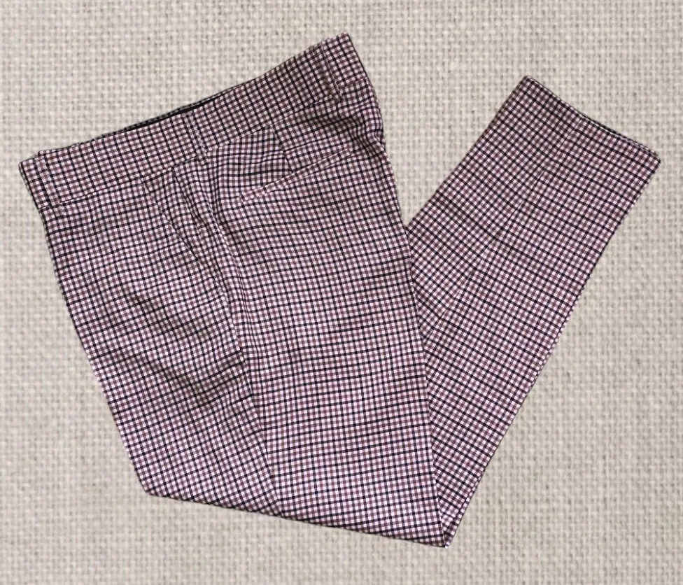 Harry Brown Men’s Brown Check Straight Leg Trousers UK 36R