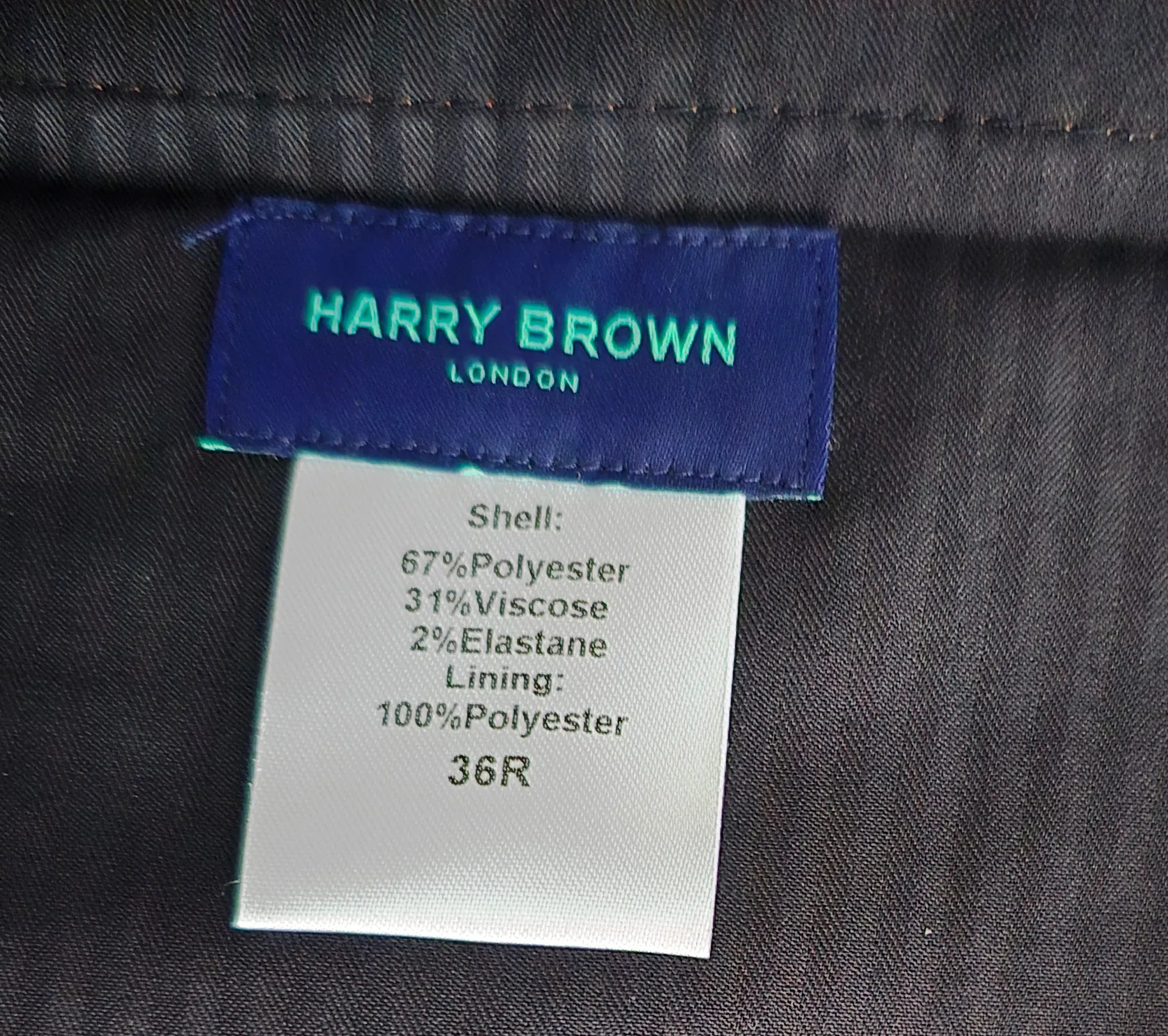 Harry Brown Men’s Brown Check Straight Leg Trousers UK 36R