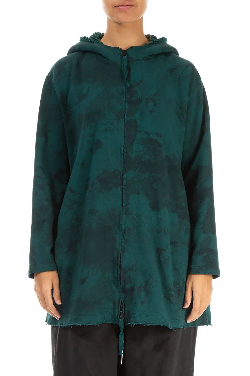 Hooded Emerald Marble Cotton Jacket