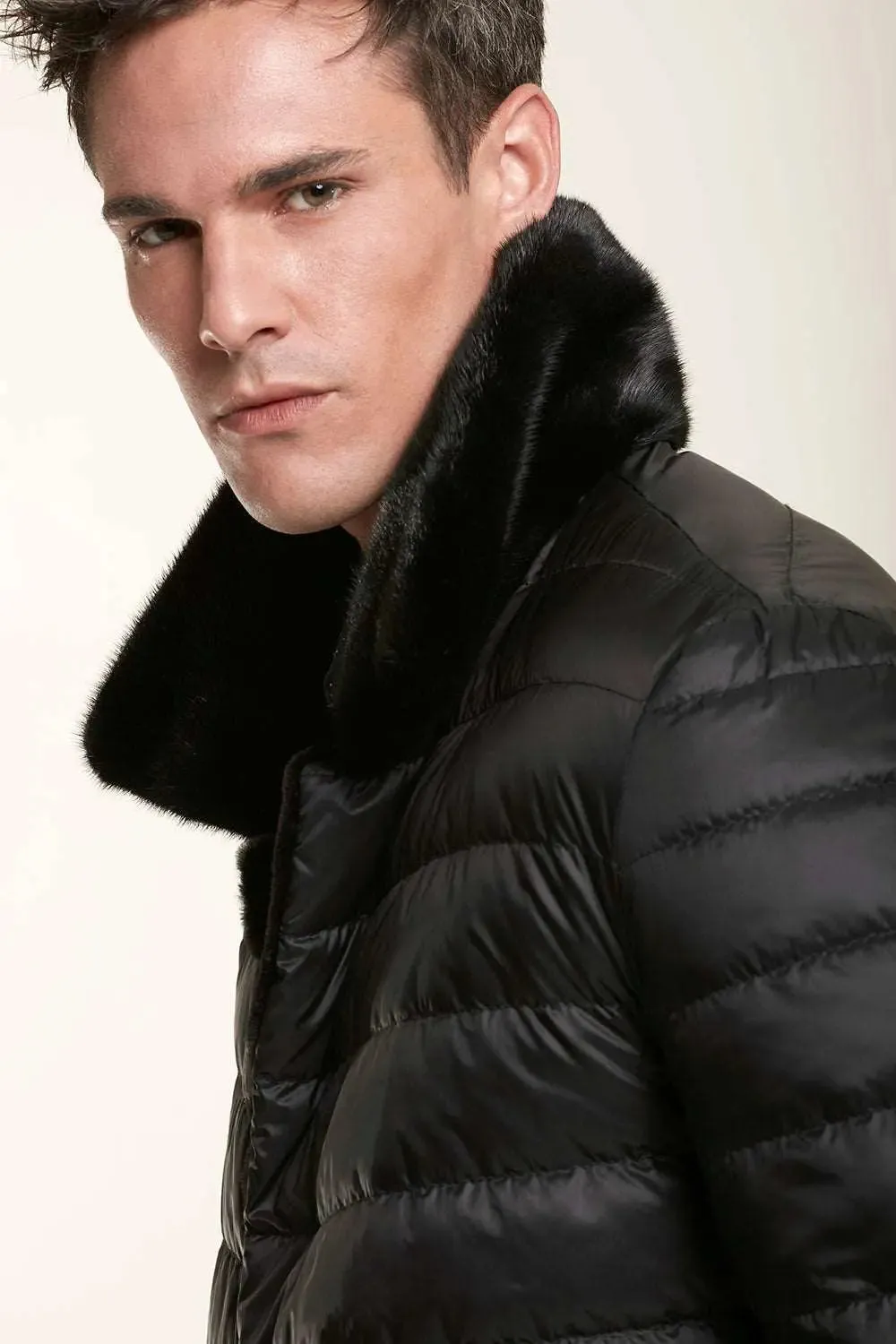 Jacket with fur collar