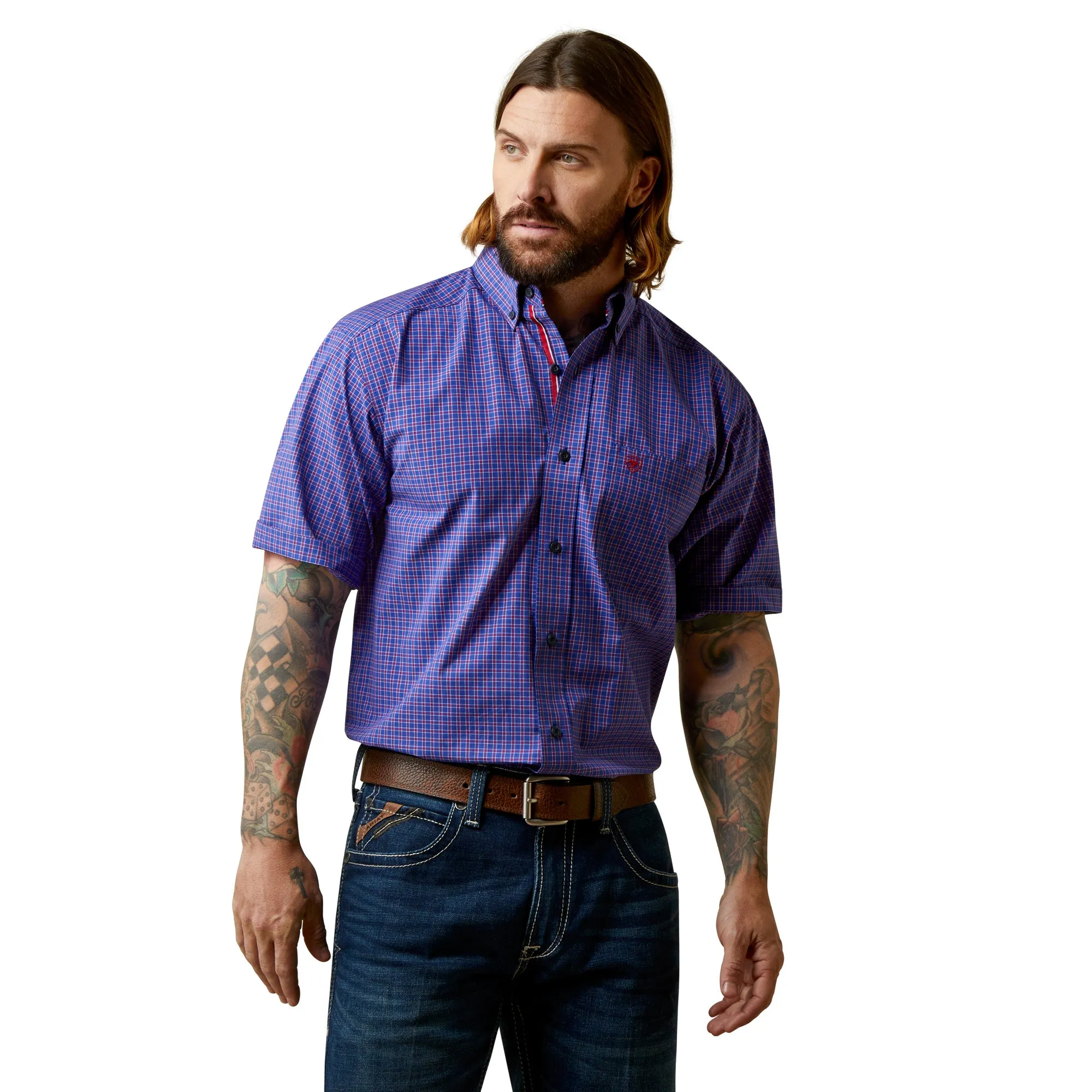 Jenson Blue Short Sleeve Button Up