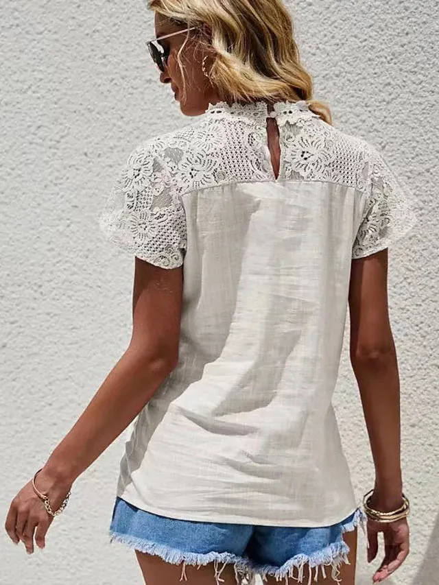 LACE CHIC EYELET BLOUSE