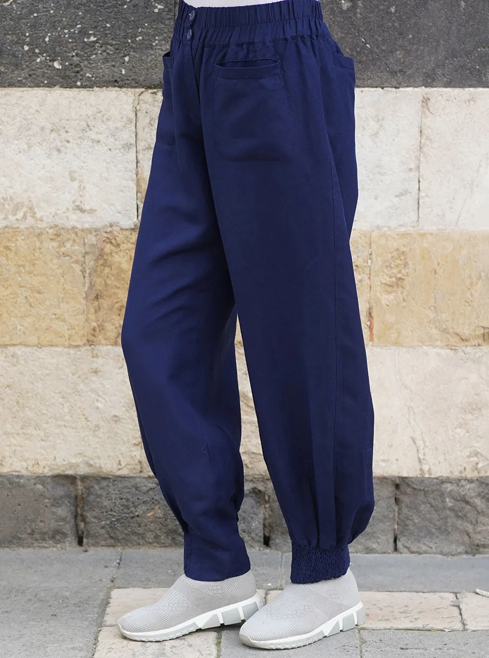 Linen Elasticized Cuff Trousers