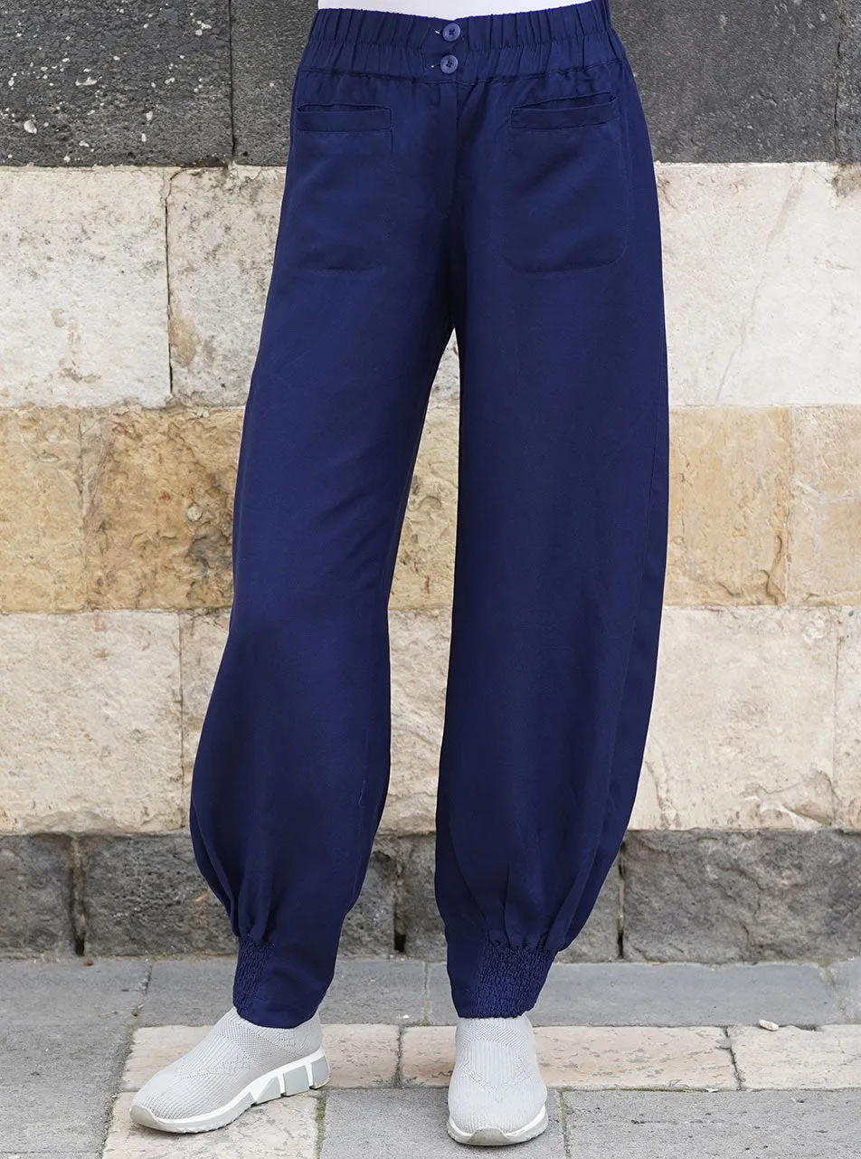 Linen Elasticized Cuff Trousers