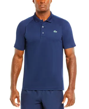 Men's breathable anti-run polo shirt sport interlock Lacoste, navy