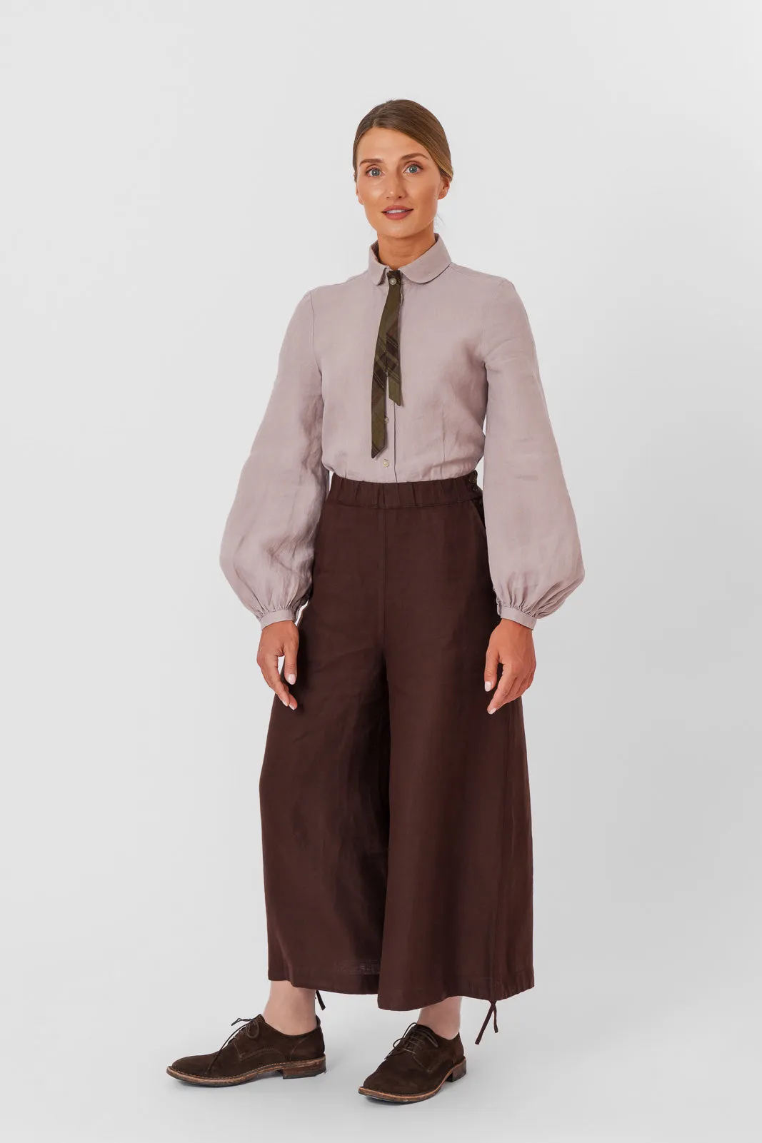 Midi Charlotte Trousers, Twill Linen