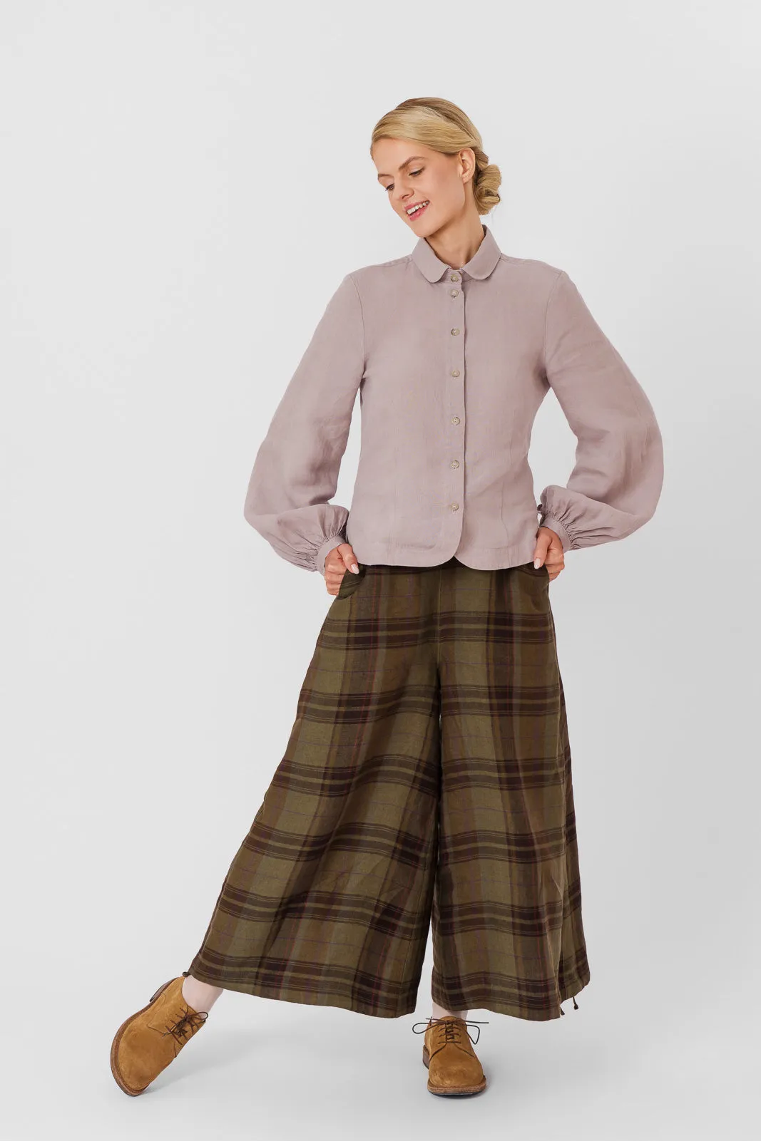 Midi Charlotte Trousers, Twill Linen