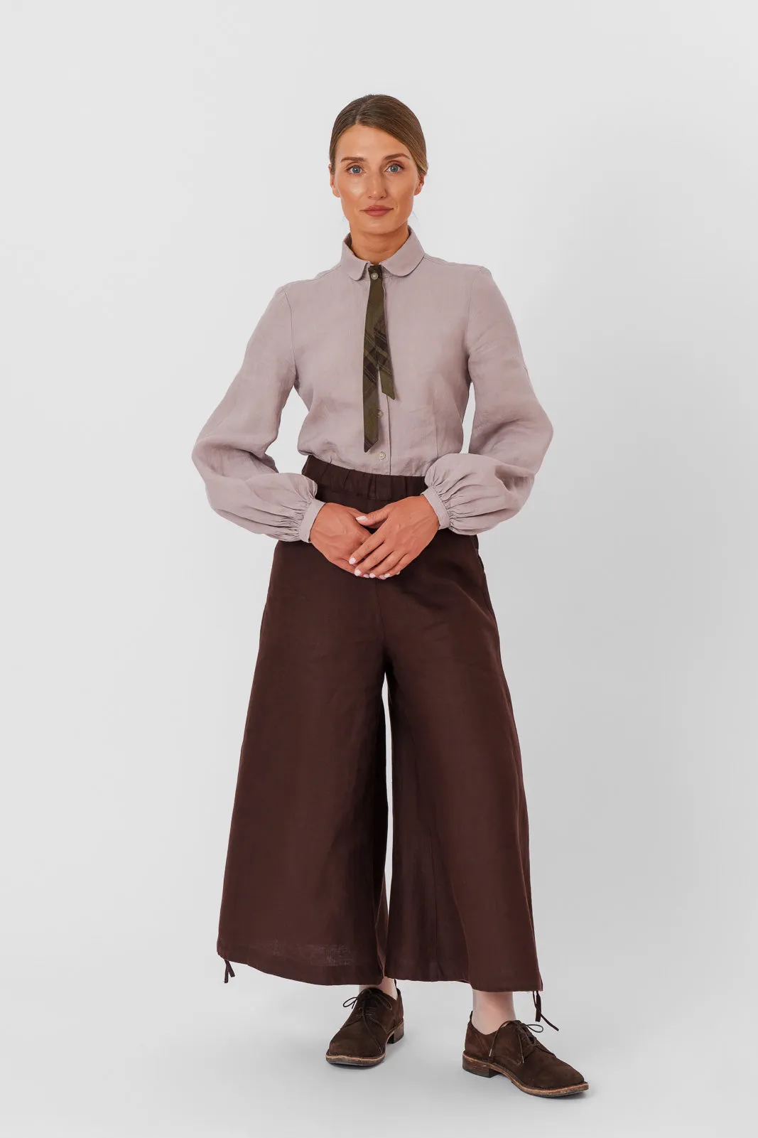 Midi Charlotte Trousers, Twill Linen