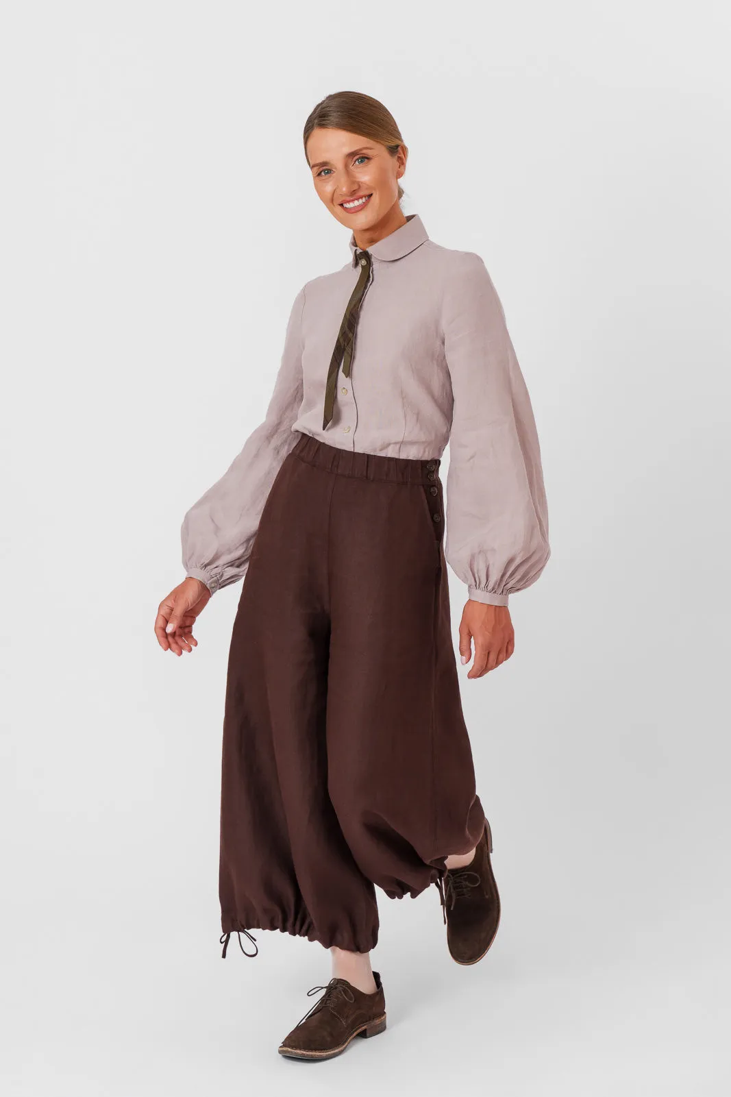 Midi Charlotte Trousers, Twill Linen