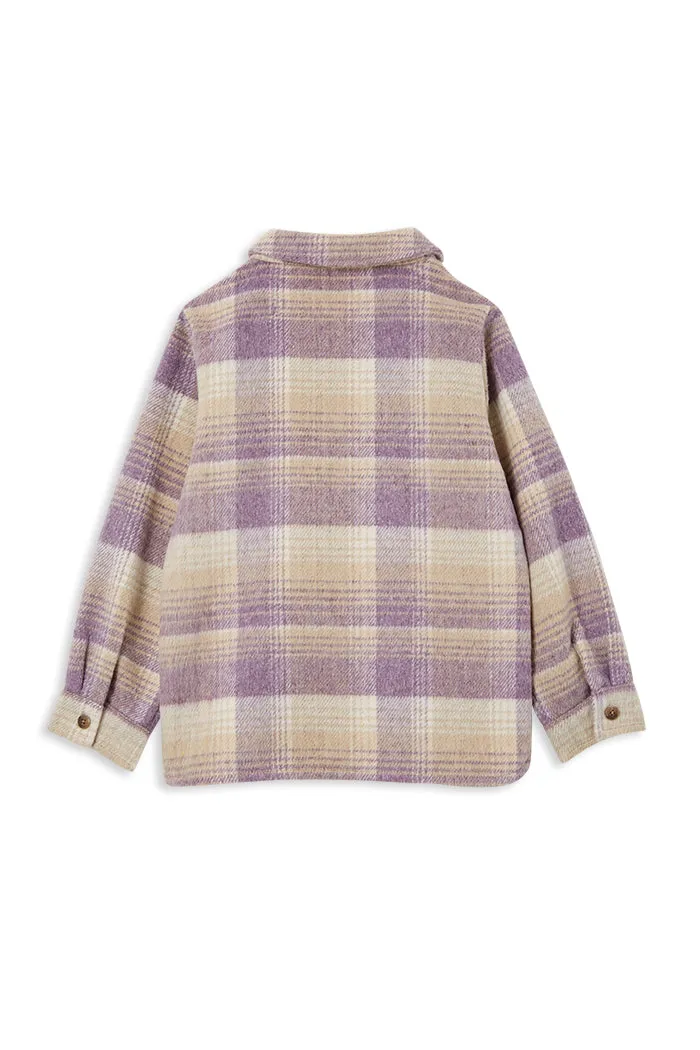 MILKY LILAC CHECK OVERSHIRT