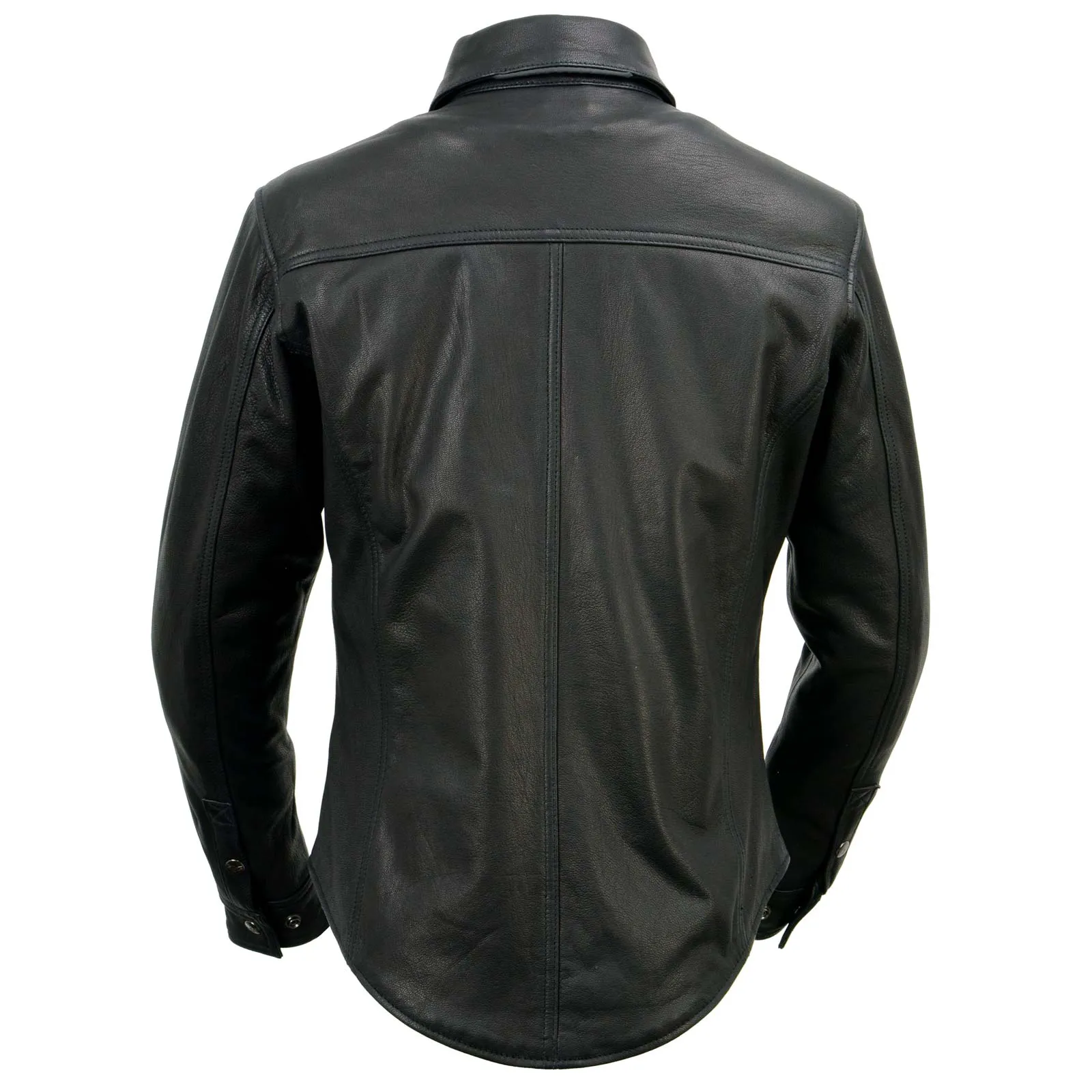 Milwaukee Leather | Black Women's Genuine Leather Shirt Jacket w/ Removable Liner and Reflective Trim - MLL2600