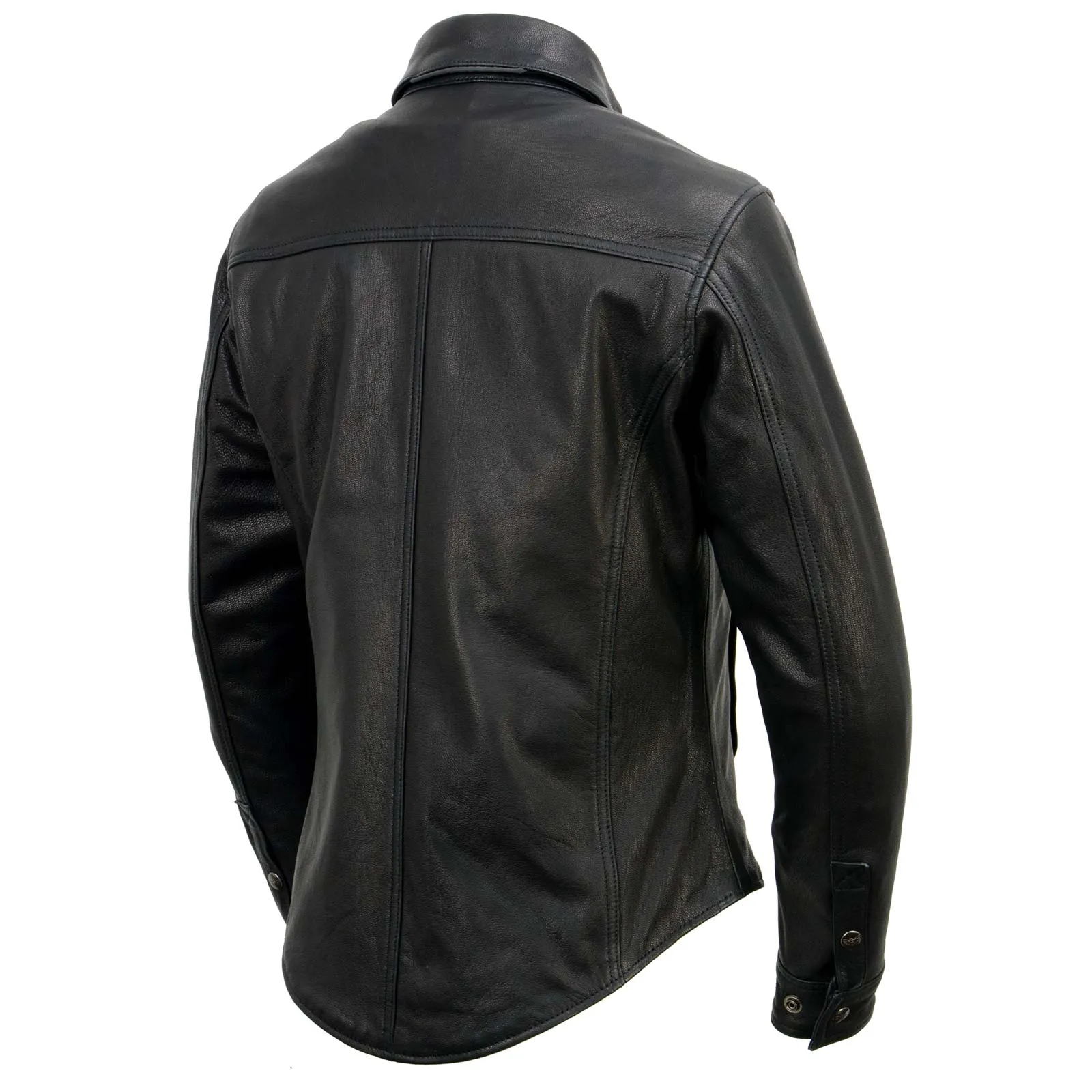 Milwaukee Leather | Black Women's Genuine Leather Shirt Jacket w/ Removable Liner and Reflective Trim - MLL2600