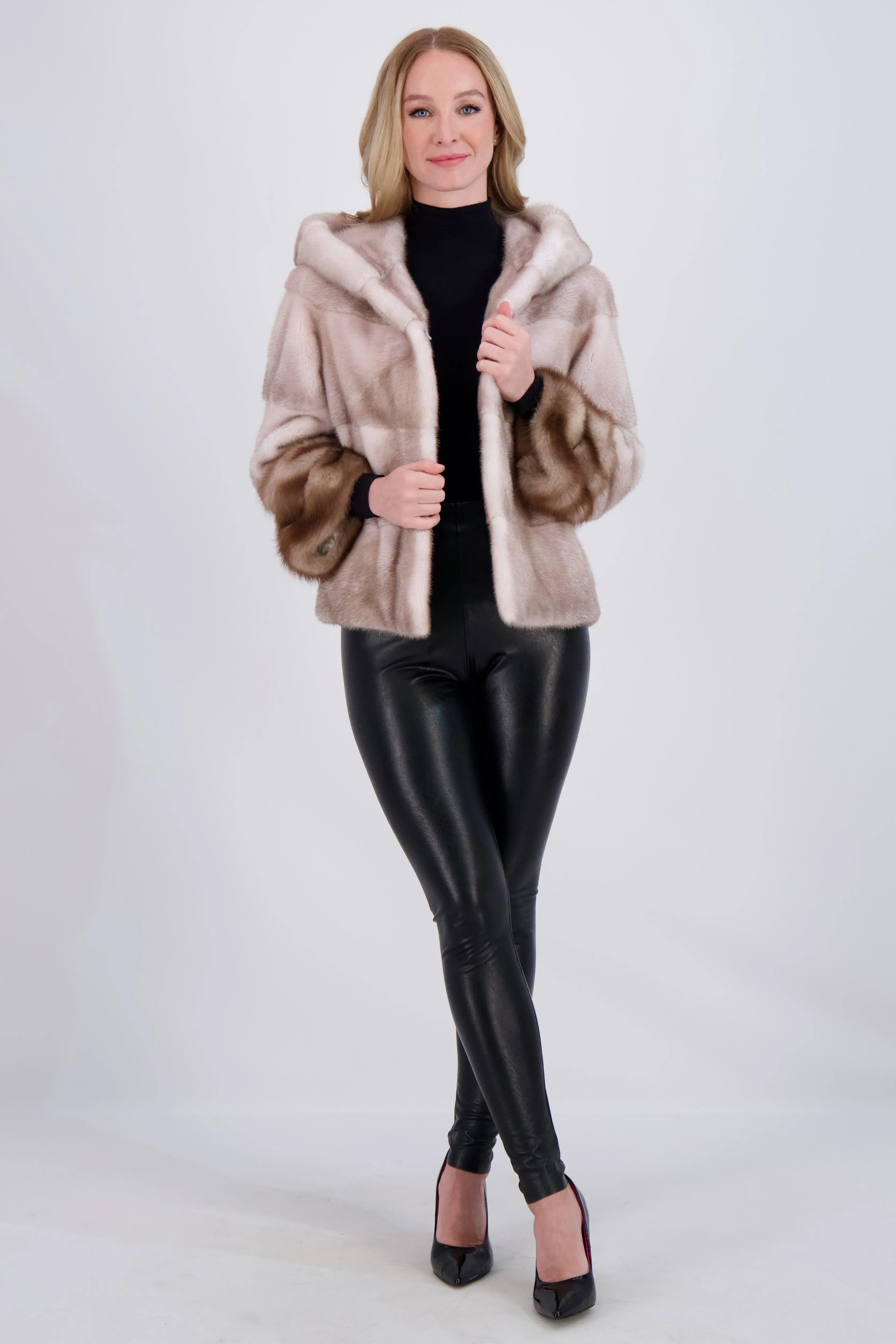 Mink Parka with Stone Marten Cuffs