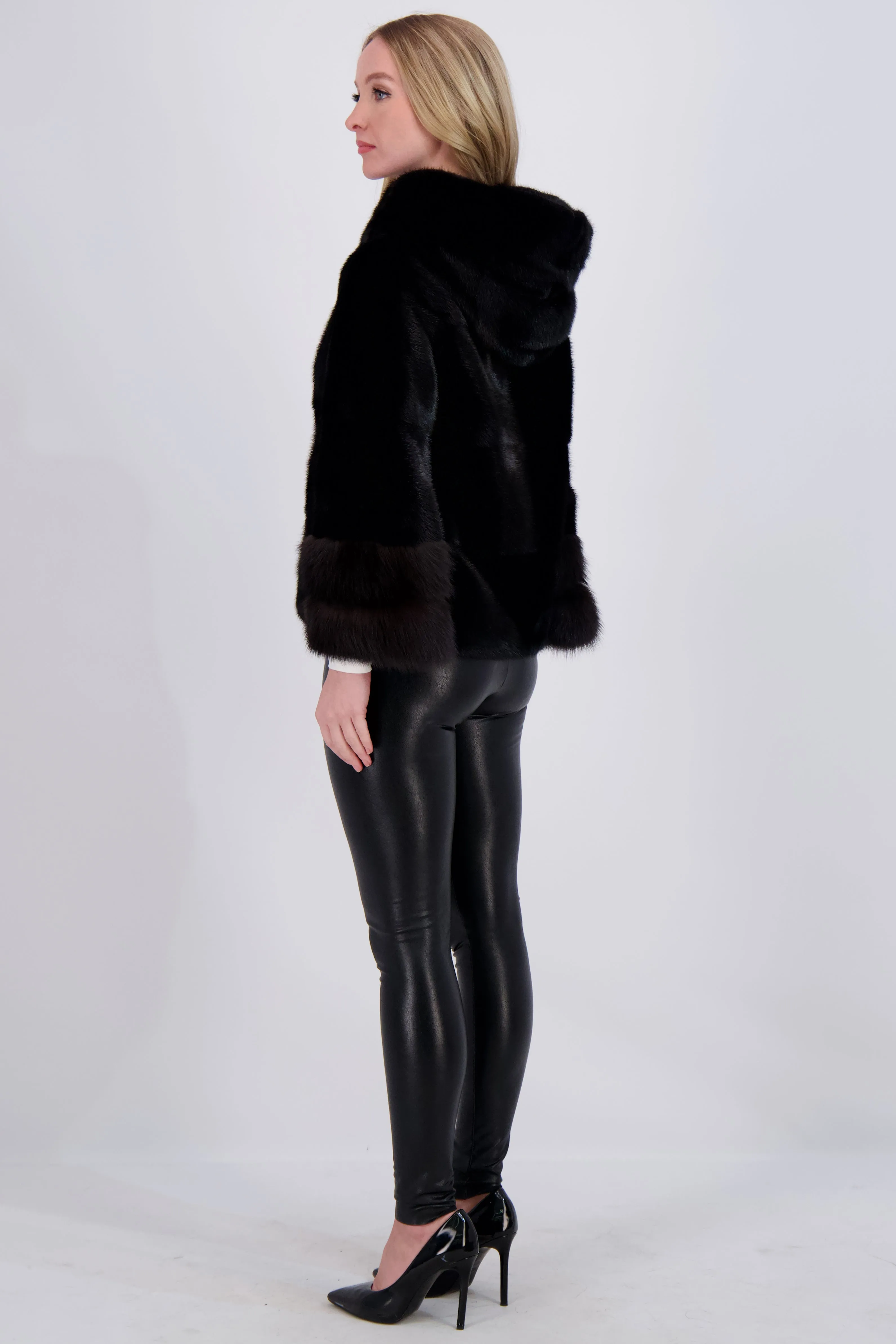 Mink Parka with Stone Marten Cuffs