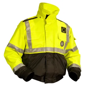 Mustang ANSI High Vis Flotation Bomber Jacket - Fluorescent Yellow/Green/Black - Large [MJ6214T3-239-L-206]