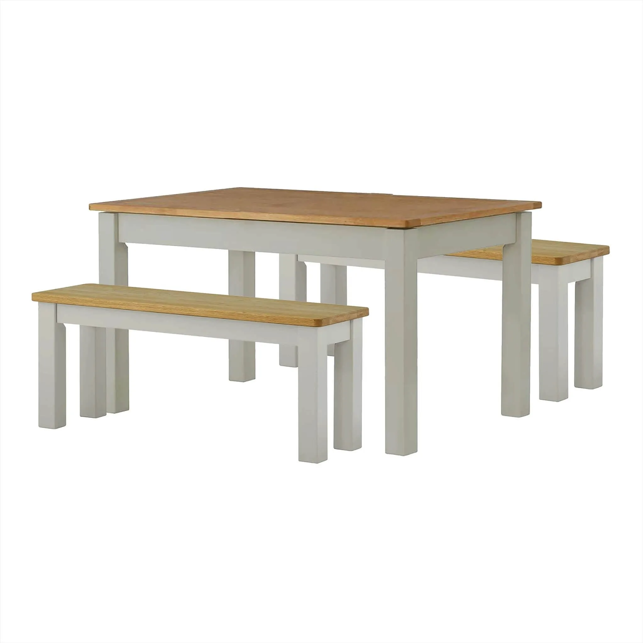 Padstow Grey 120cm Dining Set - 2 x Bench