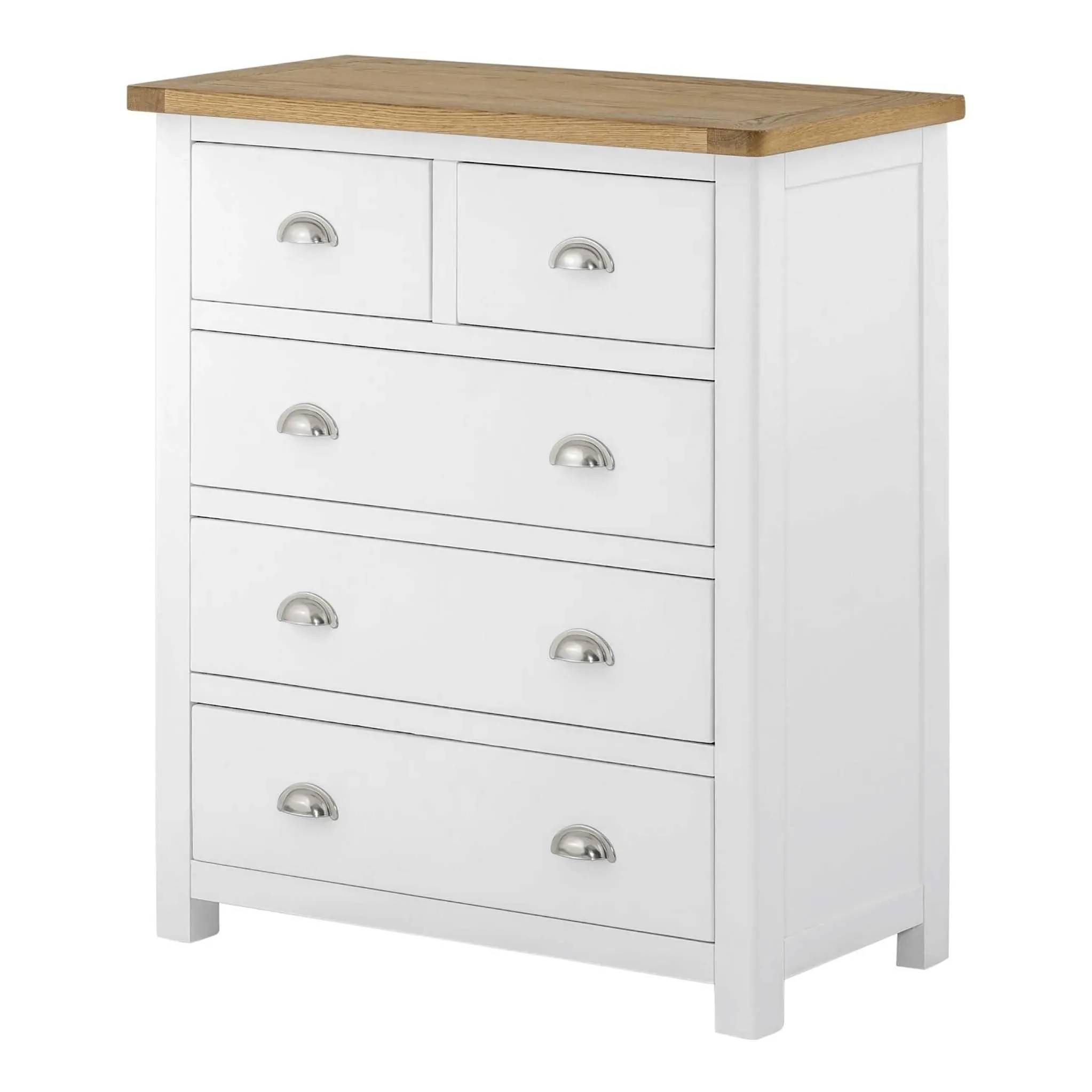 Padstow White 2 over 3 Drawer Chest