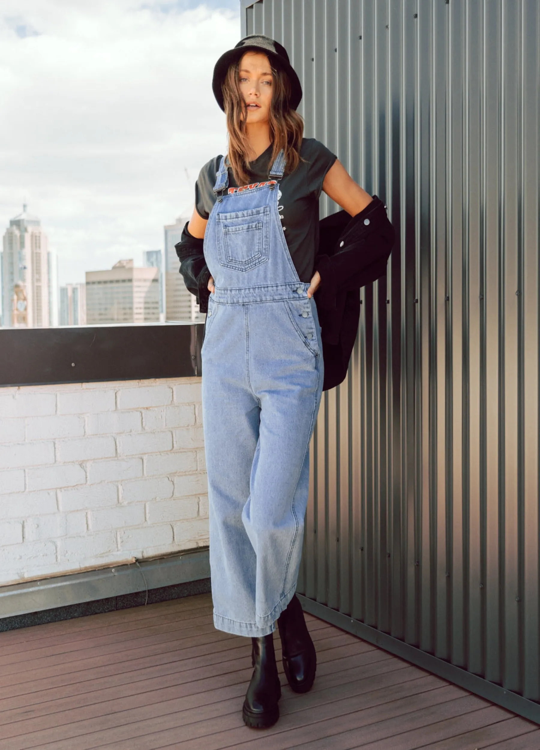 Paper Heart - Lightwash Denim Jean Overalls