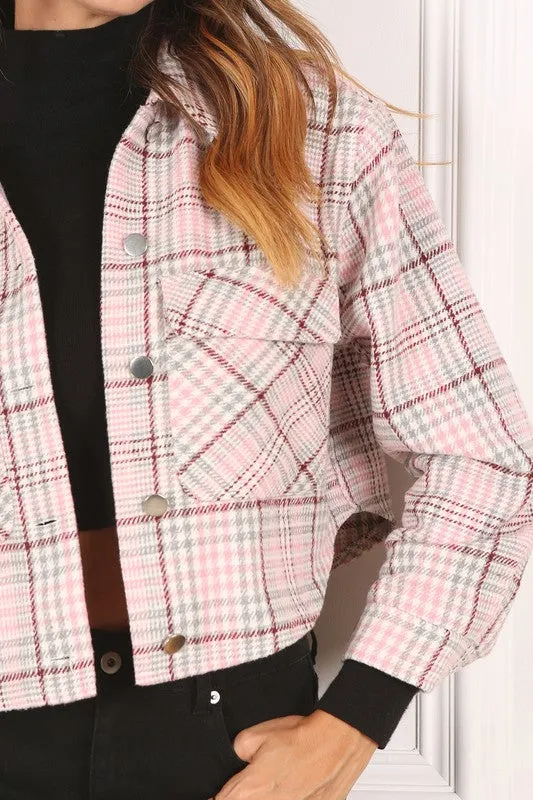 Plaid crop jacket - Online Exclusive