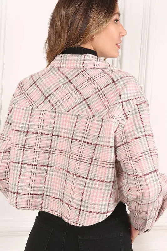 Plaid crop jacket - Online Exclusive