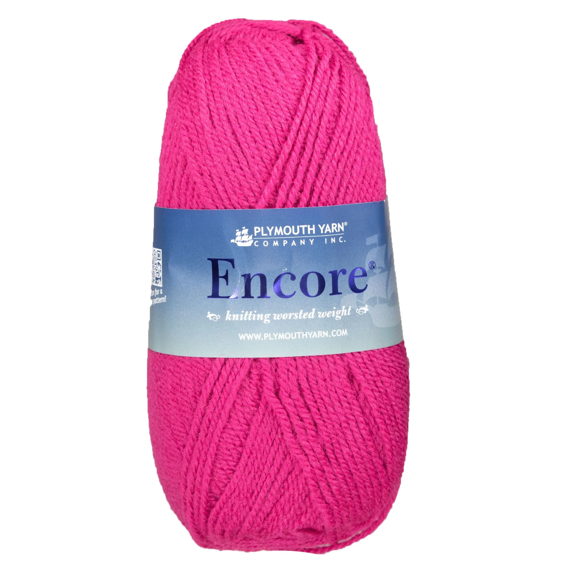 Plymouth Yarn Encore Worsted Yarn - 1385 Bright Fuschia